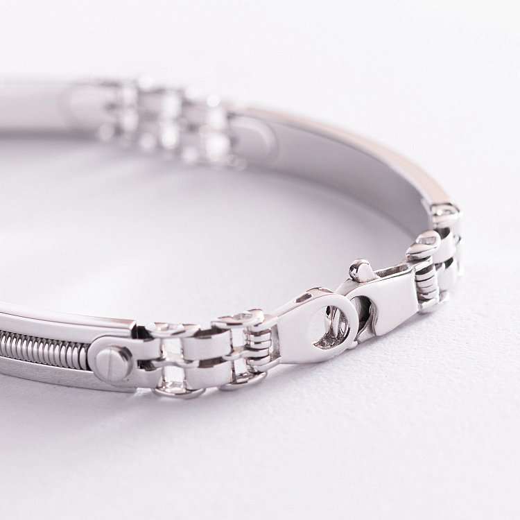 Чоловічий браслет у білому золоті (онікс) б05010 від ювелірного магазину Онікс - 3