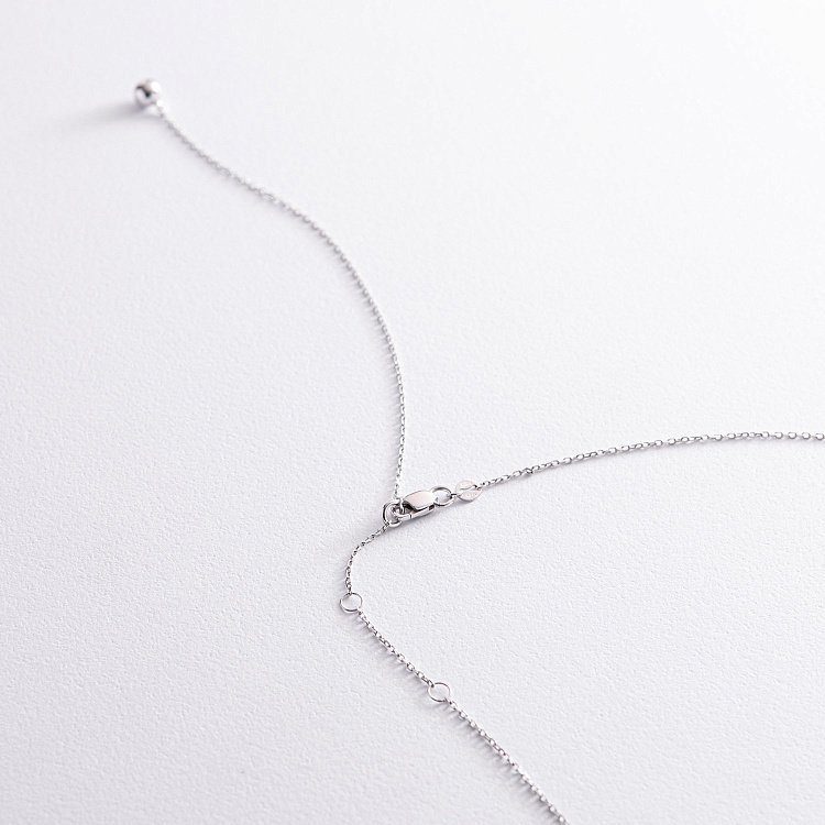 Кольє - краватка 2 в 1 "Кульки" у білому золоті кол02065 від ювелірного магазину Онікс - 10