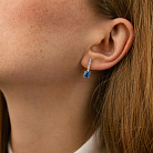 Серебряные серьги с синт. танзанитом и фианитами 2521/1р-QTANZ от ювелирного магазина Оникс - 3