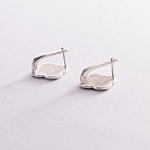 Серебряные серьги "Клевер" с эмалью 123085 от ювелирного магазина Оникс - 2