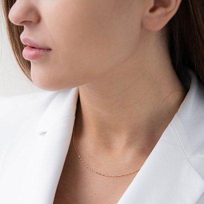 Фантазійний ланцюжок в червоному золоті ﻿ц00421 №5