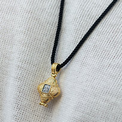 Срібний мощевик з позолотою 132355 №2