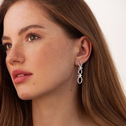 Срібні сережки "Beatrice" 123396 №4