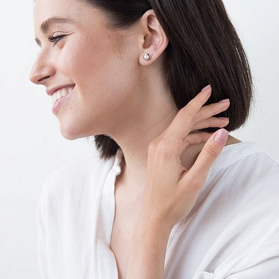 Сережки-пусети (культ. прісн. перли) с02599 №3