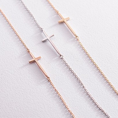 Браслет "Хрестик" у білому золоті з2081б №2