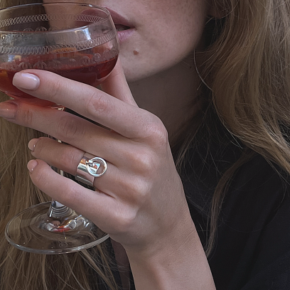 Широка срібна каблучка БДСМ 112648 №10