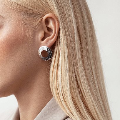 Серебряные серьги - пусеты "Теона" 123186 №3