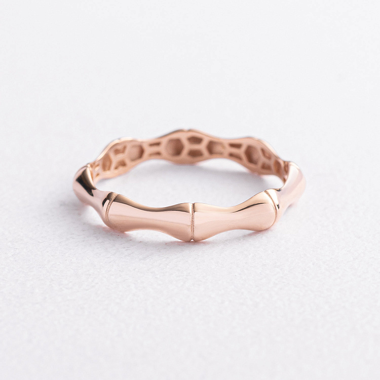 Каблучка "Bamboo" у червоному золоті к08512 від ювелірного магазину Онікс