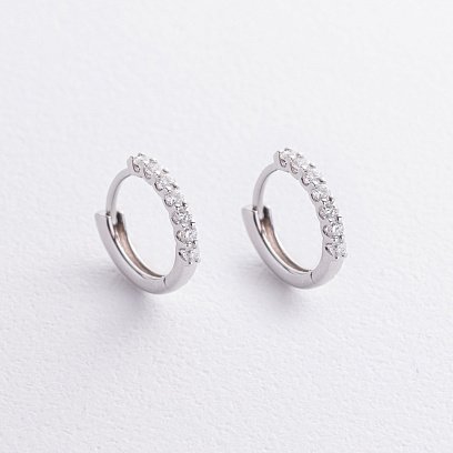 Золоті сережки - кільця з діамантами сб0564sm