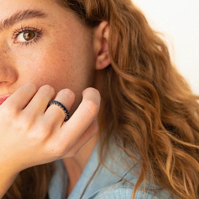 Золотое кольцо с сапфирами кб0441gl №6