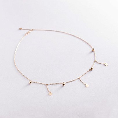 Колье с монетками в желтом золоте 860390М