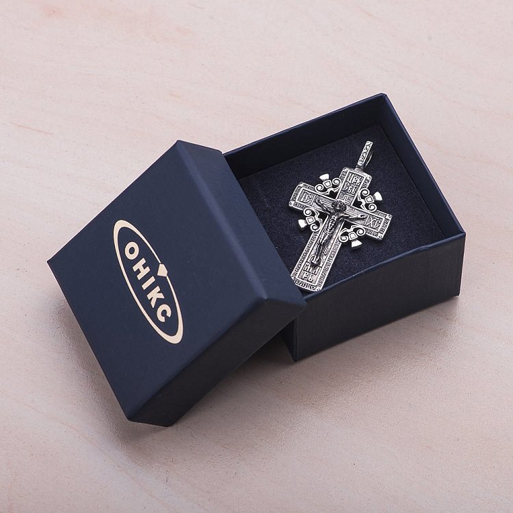 Православный серебряный крест (чернение) 132494 от ювелирного магазина Оникс - 2