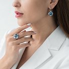 Золоті сережки з діамантами, сапфірами і топазами "Лондон блакитний" сб0060А1 от ювелирного магазина Оникс - 1