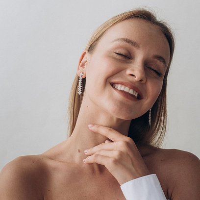 Золоті сережки з діамантами сб0197cha №12