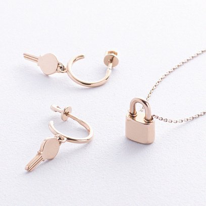 Колье "Замочек" в желтом золоте кол01895 №9