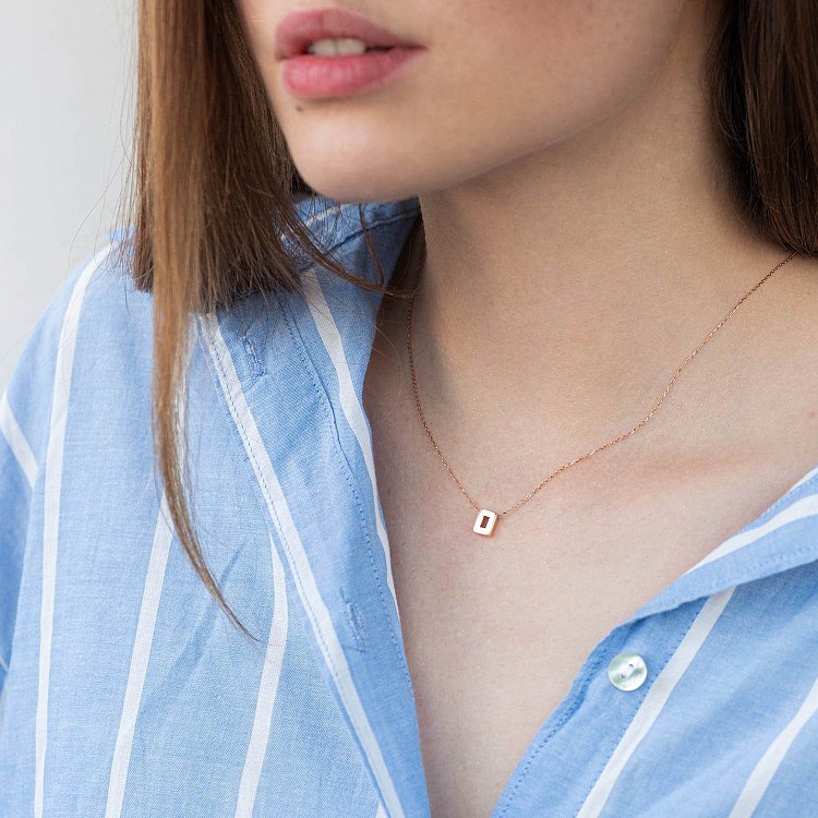 Колье с буквой "В" в красном золоте кол01256В от ювелирного магазина Оникс - 4