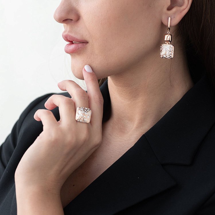 Золоті сережки з емаллю с05454 від ювелірного магазину Онікс - 2