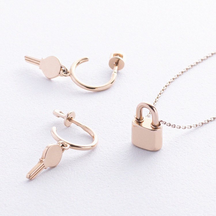 Колье "Замочек" в желтом золоте кол01895 от ювелирного магазина Оникс - 9