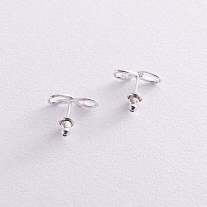 Срібні сережки - пусети "Нескінченність" 122869 №4