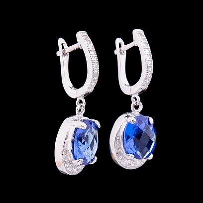 Серебряные серьги с фианитами с5