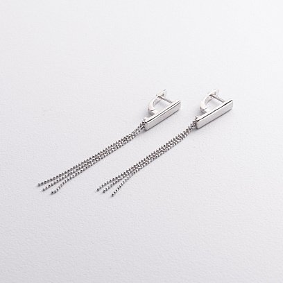 Серебряные серьги с цепочками 123481 №2