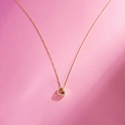 Золотое колье "Сердечко" с бриллиантами колб0131di №7