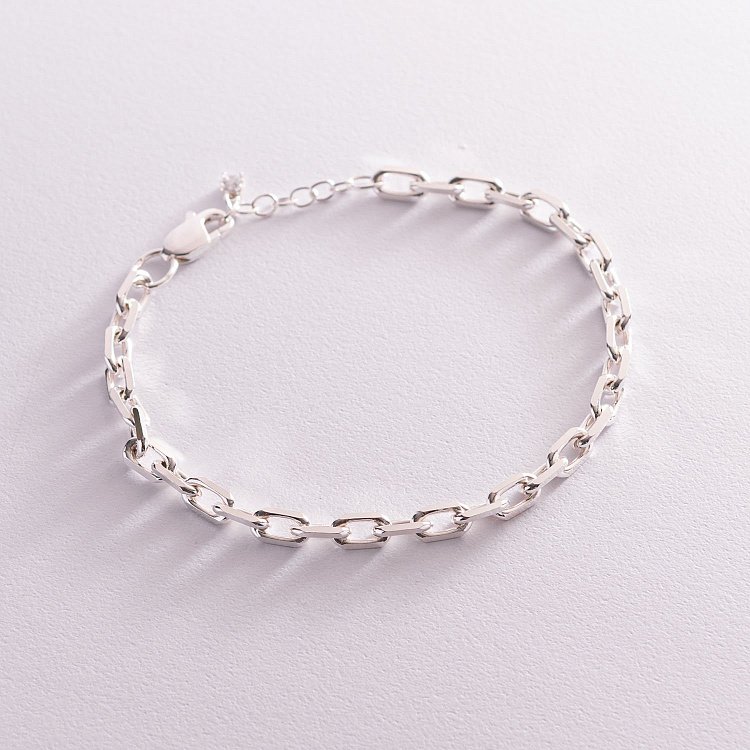 Срібний браслет на ногу "Челсі" з фіанітом бс20253 від ювелірного магазину Онікс - 2