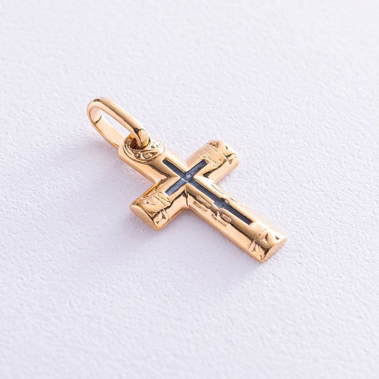 Срібний хрест з позолотою 131745 від ювелірного магазину Онікс