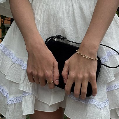 Золота каблучка в стилі мінімалізм к05332 №12