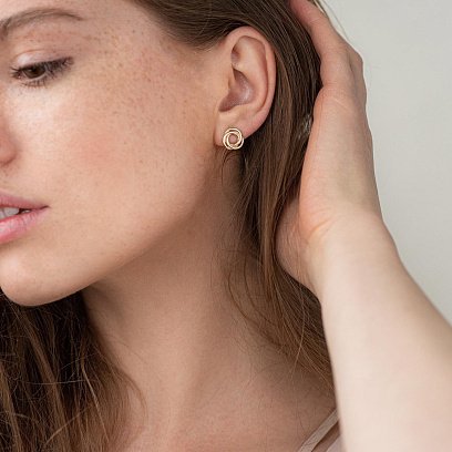 Сережки - пусети "Захоплення" в жовтому золоті с06937 №5