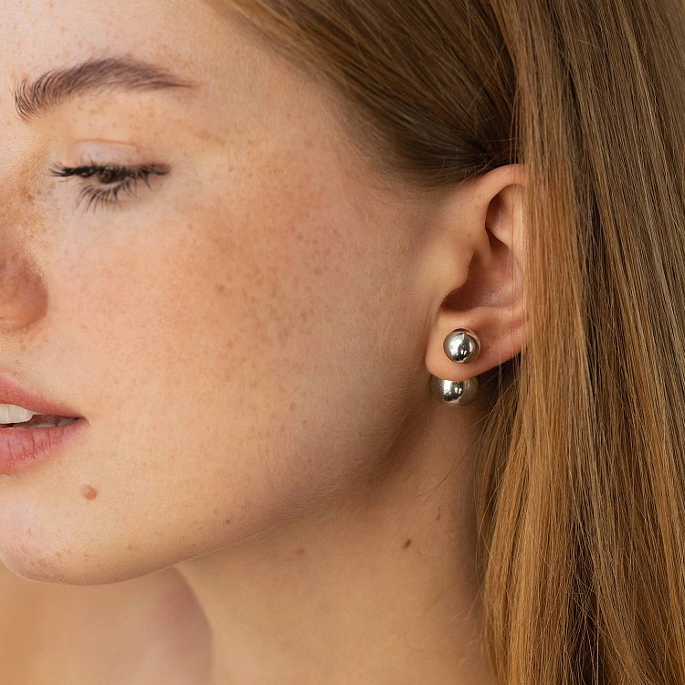 Серебряные серьги "Шарики" 121532 от ювелирного магазина Оникс - 7