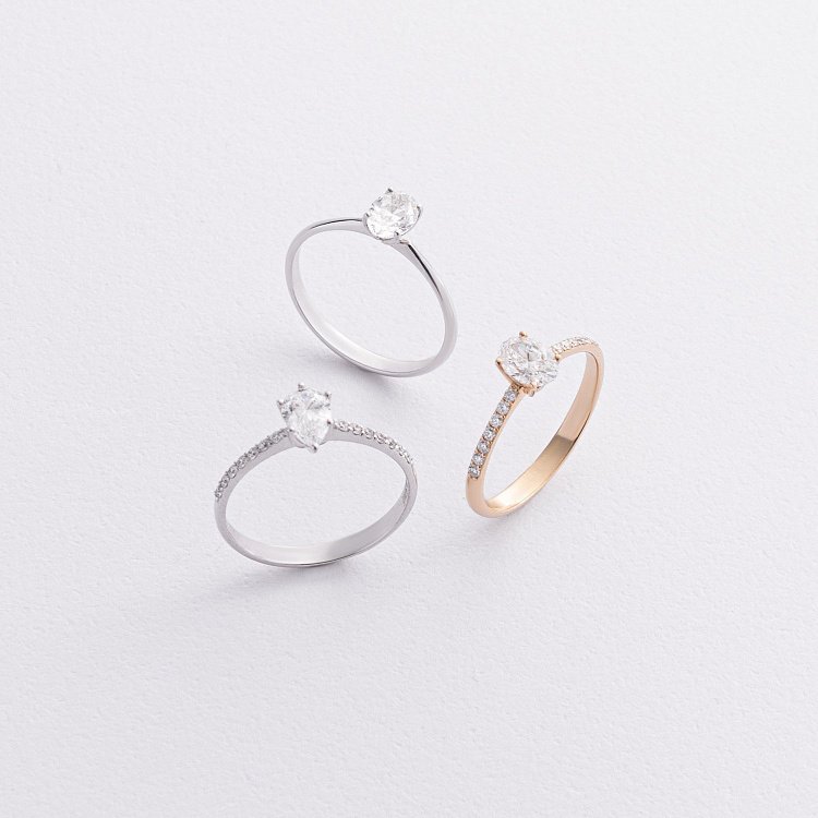 Заручальна золота каблучка з діамантами 242871121 від ювелірного магазину Онікс - 3