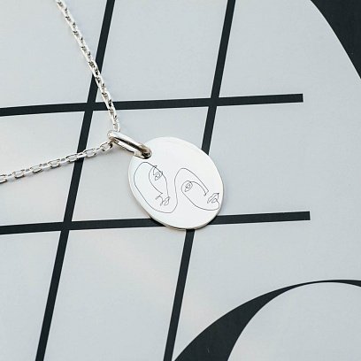 Срібний кулон "Половинки цілого" 133045пол №9