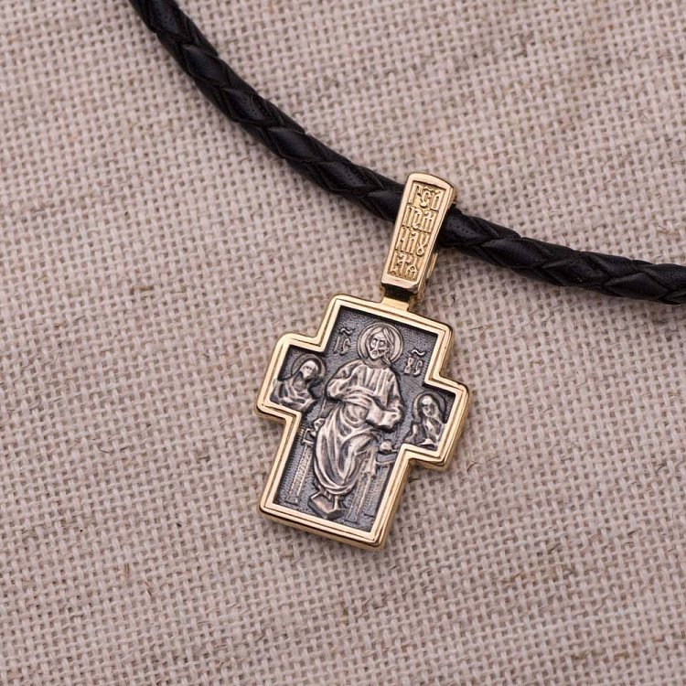 Срібний хрест з позолотою 131690 - 2 Срібний хрест з позолотою 131690 від ювелірного магазину Онікс - 2