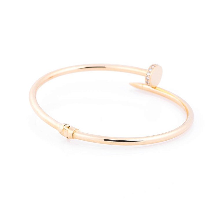 Золотой браслет "Гвоздь" (фианиты) б02521 от ювелирного магазина Оникс - 1