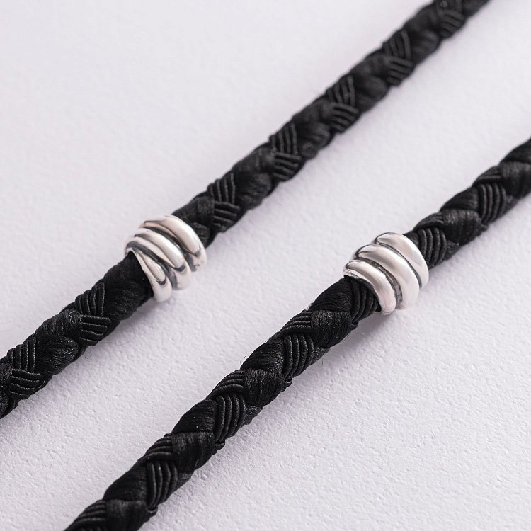 Чоловічий православний хрест з ебенового дерева і срібла (на шнурі) эбен2 від ювелірного магазину Онікс - 5