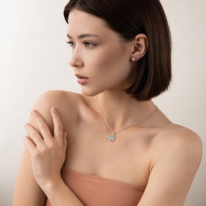 Серебряное колье "Древо жизни" с фианитами 181178 №2