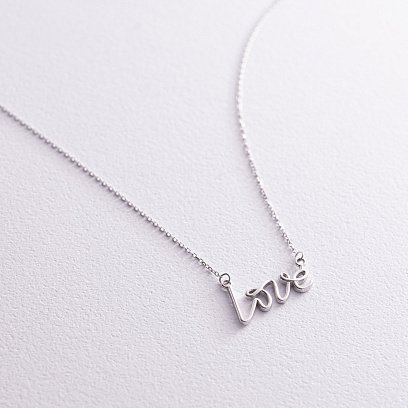 Кольє "Love" у білому золоті кол02266 №8