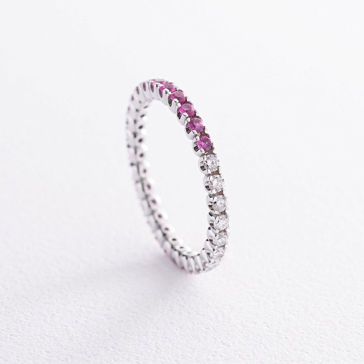 Золотое кольцо с бриллиантами и рубинами кб0469di от ювелирного магазина Оникс