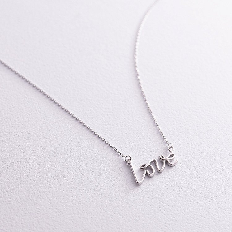 Кольє "Love" у білому золоті кол02266 від ювелірного магазину Онікс - 8