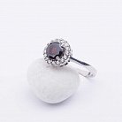 Серебряное кольцо с альмандином и фианитами 111149 от ювелирного магазина Оникс - 1