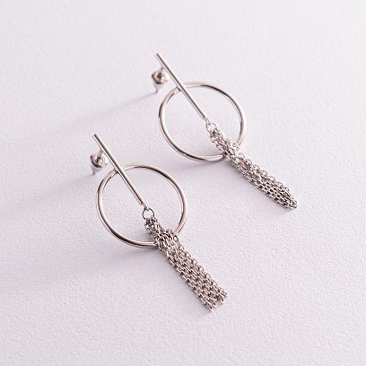 Серебряные серьги - пусеты "Аманда" 123139р №7