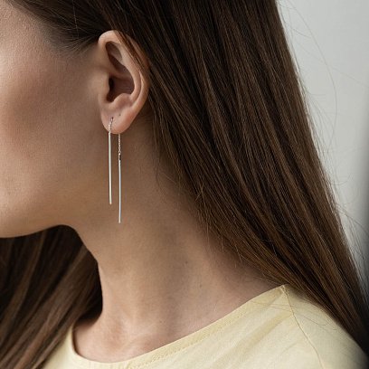 Серебряные серьги - протяжки 122801 №3