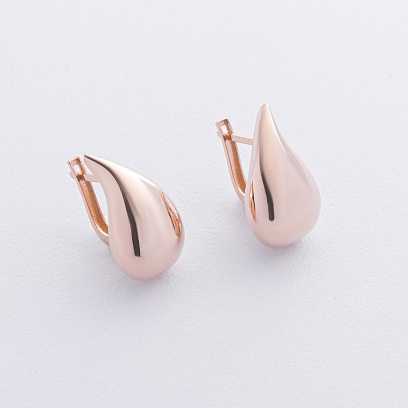 Сережки "Megan" у червоному золоті (Small) с09118 №2