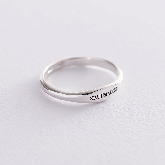 Серебряное кольцо для гравировки 112591 №5