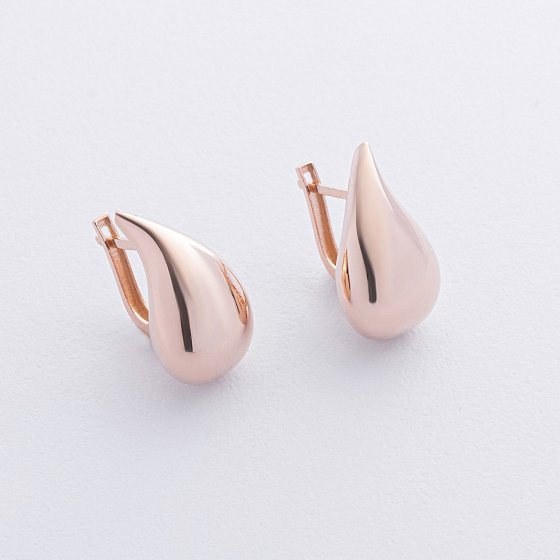 Сережки "Megan" у червоному золоті (Small) с09118 №2