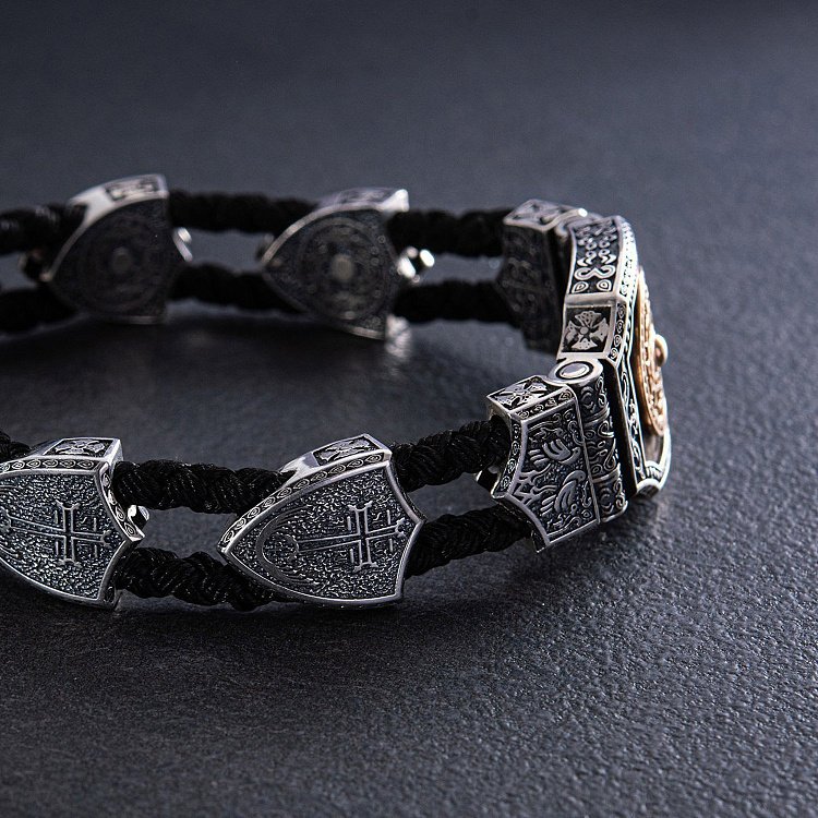 Срібний браслет "Вірменська Зірка" (ебенове дерево) 817 від ювелірного магазину Онікс - 4