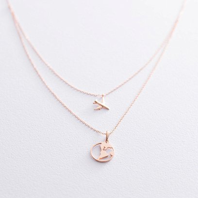 Кольє в червоному золоті "Навколосвітня подорож" кол01682