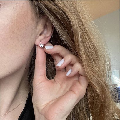 Золоті дитячі сережки "Сердечка" с05892 №2