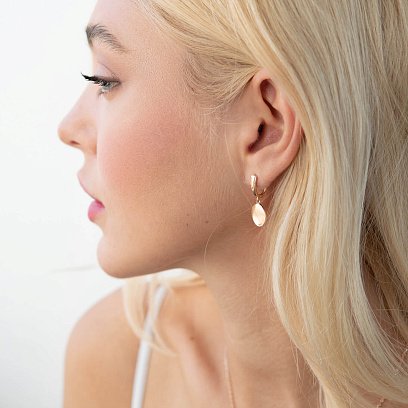 Сережки "Монетки" в червоному золоті с07623 №4